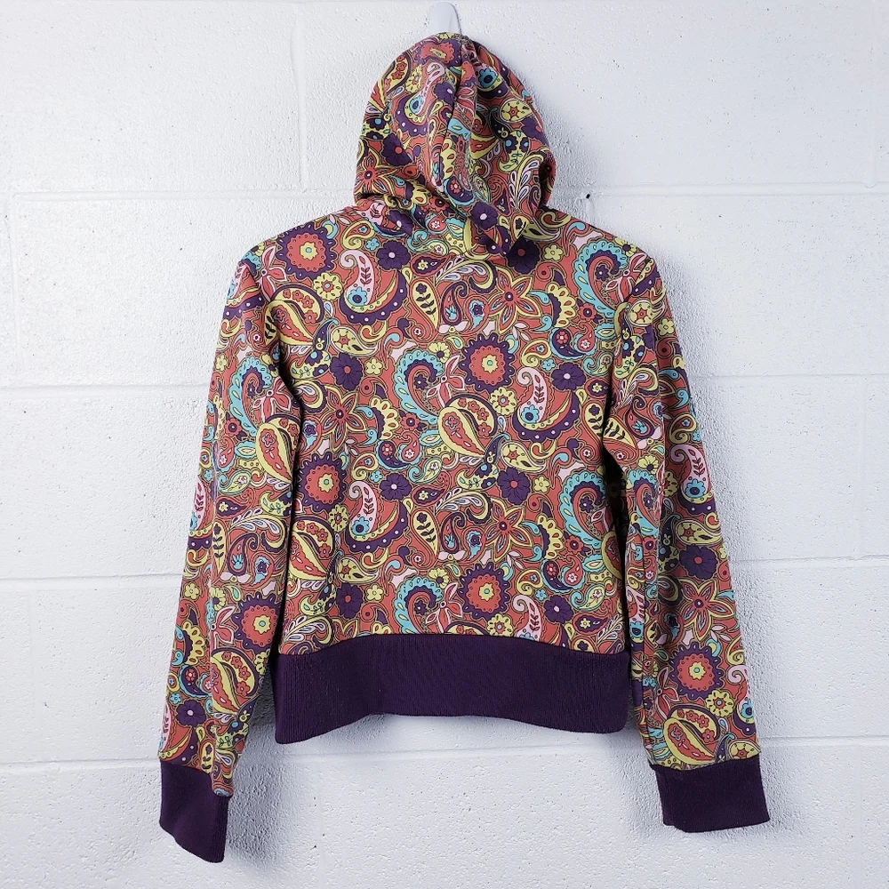 Burton All Over Floral Full Zip Hooded Sweatshirt Jacket‎ Girls Size XL